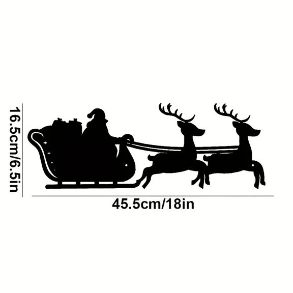Metal Wall Art Interior Decoration, Christmas Sleigh Metal Wall Art, Home Office Wall Hangings Iron Art Wall decoration