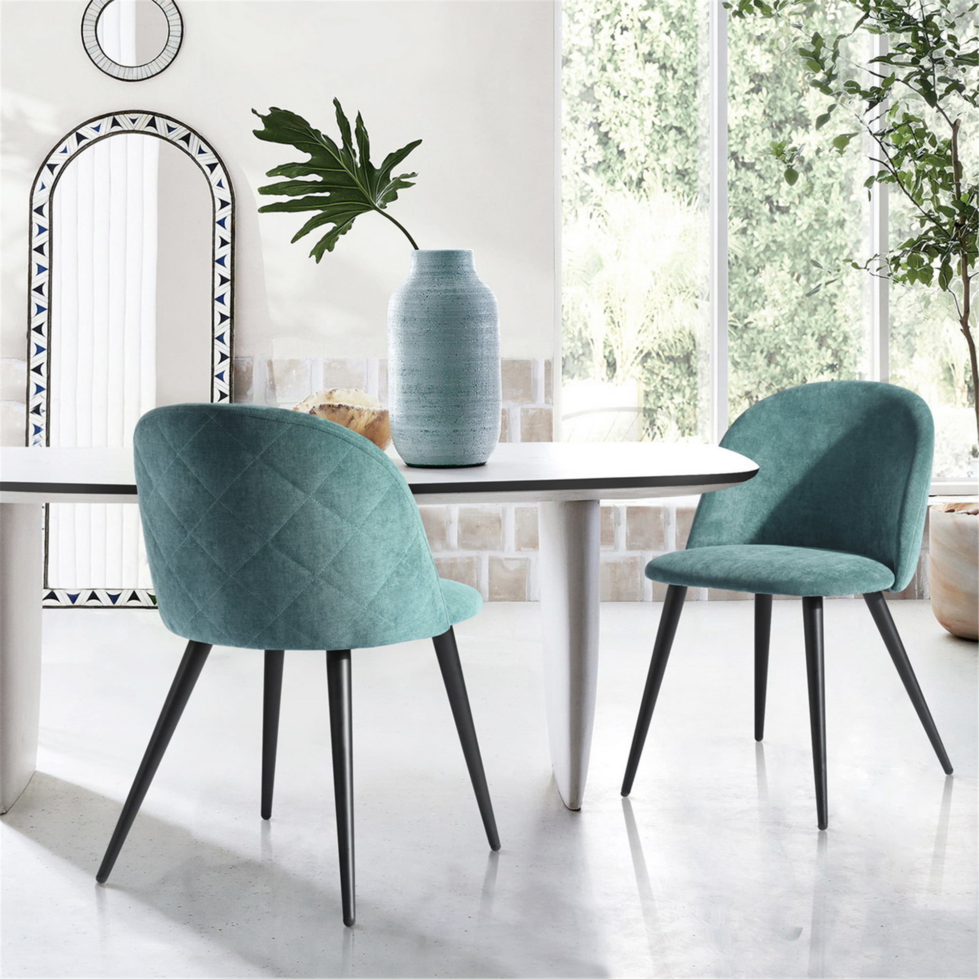 Furniturer Modern Glam Fabric Dining, Modern Glam Dining Chairs