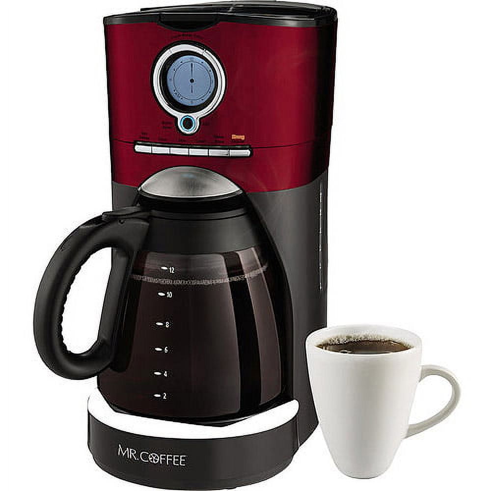 Mr. Coffee 24 Hour Programmable Power Serve 12 Cup Coffee Maker, Stainless  Steel 