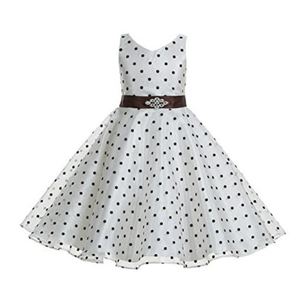- Ekidsbridal Polka Dot V-Neck Rhinestone Organza Flower Girl Dress Pageant Gown Birthday Girl Dress Evening Gown Holiday Dress Ballroom Gown Princess Dress Easter Summer Dresses Graduation Dress 184S