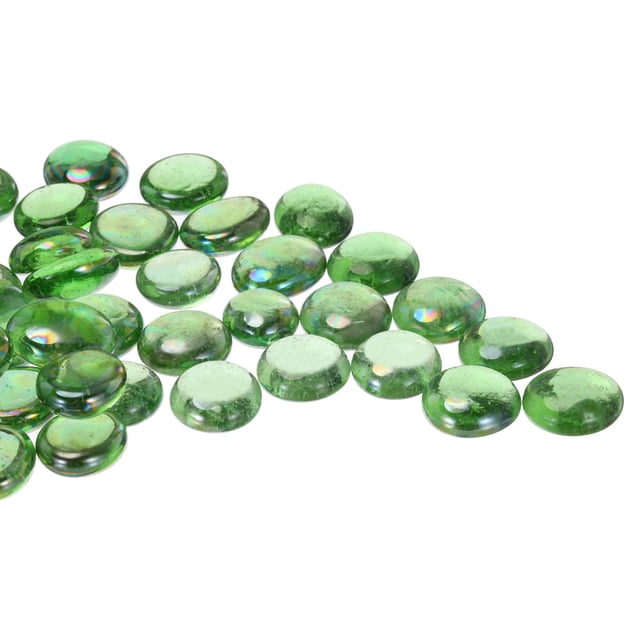 Perlas de vidrio, 36 piezas de gema de vidrio plano transparente verde 0.44lbs canicas y guijarros para rellenos de jarrones manualidades DIY
