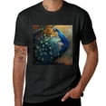 thumbnail image 2 of PIKWEEK  Blue Peacock Art Elegant Animal Painting, Designed Shirt, Art Display, T-shirt Lover Gift Casual Breathable Men's, Women's, Boys', Girls', Children's Black, 2 of 4