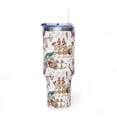 thumbnail image 4 of Fanerys 40oz Tumbler with Handle, Retro Cartoon Character Quencher, Stone Age Travel Mug, Black - Clear lid, 4 of 7