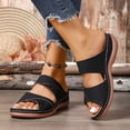 thumbnail image 4 of Platform Sandals with Rhinestone Casual Slip on Summer Beach Slide Shoes Comfortable Heel Open Toe Adjustable Strap, 4 of 7