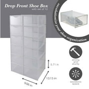 Simplify Set of 12 Plastic Stackable Shoe Boxes in White