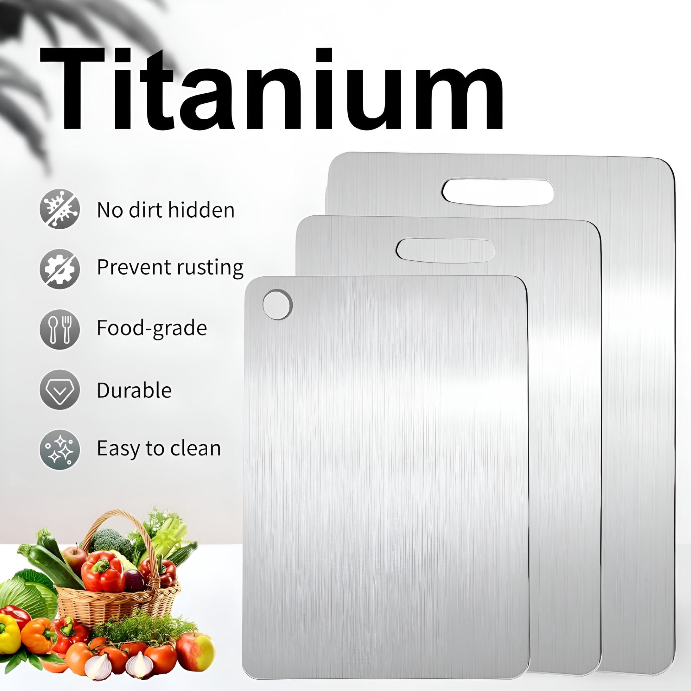 ACDANC Titanium Cutting Board,Upgraded Titanium Cutting Boards for Kitchen,Double-Sided Cutting Board Dishwasher Safe,Easy to Clean and Store (1Pc-L:15.35 * 11.02)