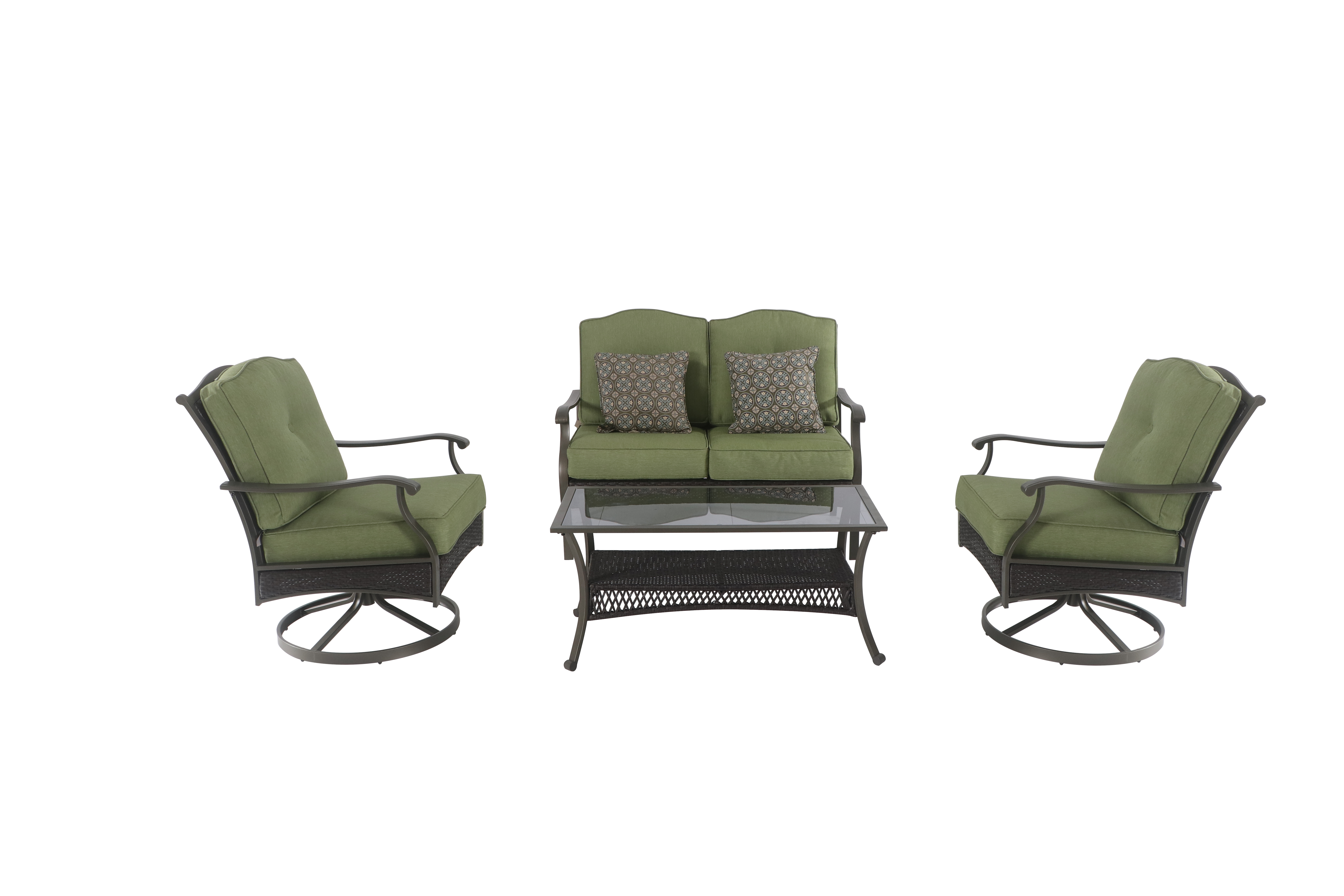 Better Homes & Gardens Providence 4-Piece Patio Conversation Set, Green - image 5 of 7