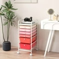 thumbnail image 4 of Costway 6 Drawer Rolling Storage Cart Scrapbook Paper Office Organizer Mixed Pink, 4 of 10