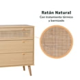 thumbnail image 4 of Cómoda Cajonera Top Living de 3 Cajones de Ratán, 4 of 8