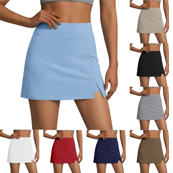 Bloomae Womens Skort with Pockets Summer Fashion Tennis Skirt Mini Golf Clothes Tummy Control Athletic Outfits High Waisted Workout Skorts Navy XXL
