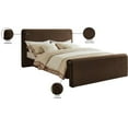 thumbnail image 2 of Pemberly Row Modern / Contemporary Brown Finish Velvet King Bed, 2 of 9
