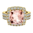 thumbnail image 4 of Pink Morganite Cushion Cut Halo Diamond Wedding Rings for Women 14K Gold 3.30 CTW, 4 of 5