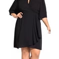 thumbnail image 2 of City Chic Womens Plus Jolie Faux Wrap Keyhole Party Dress Black 22, 2 of 4