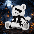 thumbnail image 2 of Spooky Kitty Plush Toy Halloween Black White Design Soft Cuddly 15.75 Inch, 2 of 5