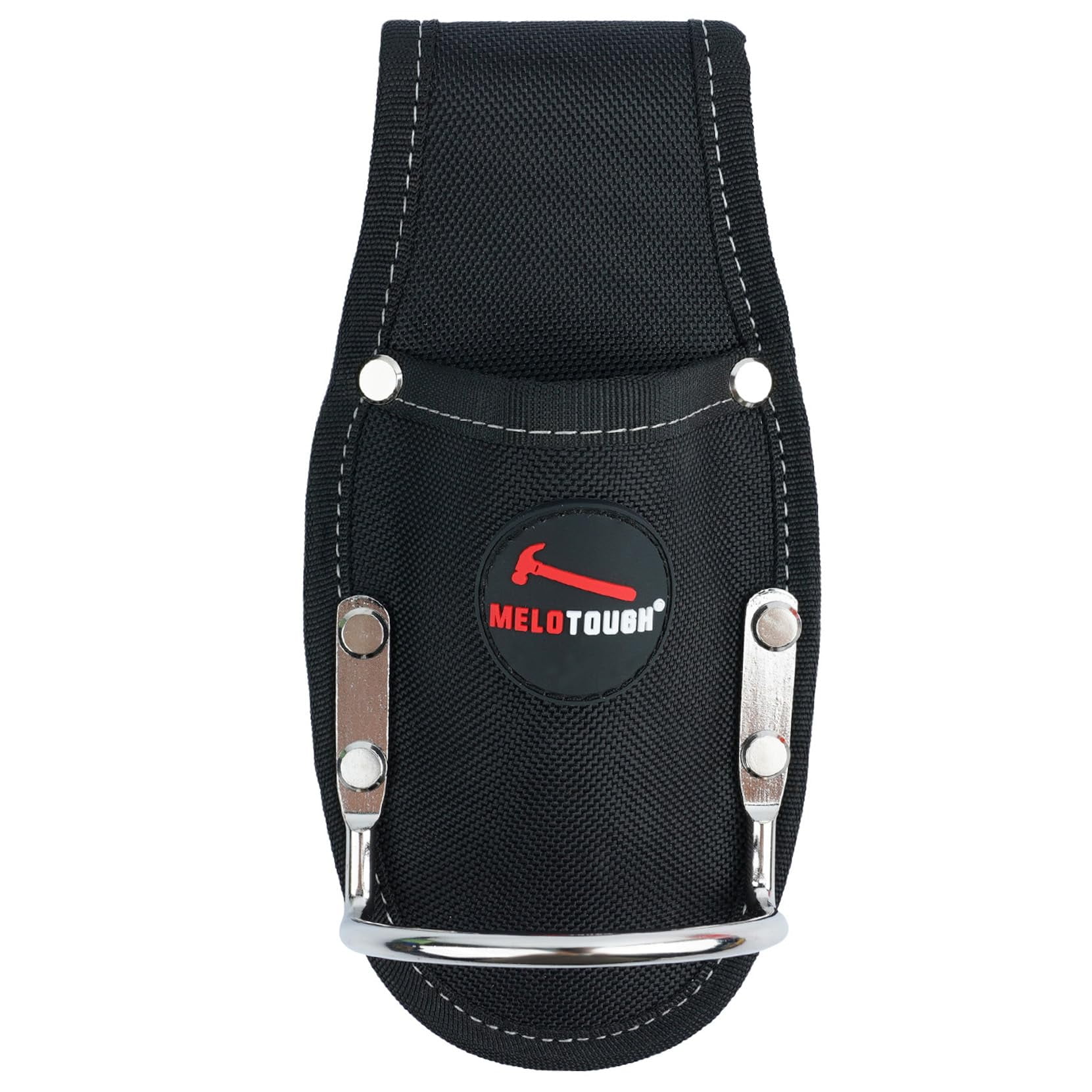 MELOTOUGH Tape Measure & Drill Holder For Tool Belt - Metal Clip On Holster (Silver) - View #10