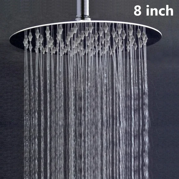 8" Round Rainfall Shower Head Stainless Steel Home Bathroom Rain Sprayer