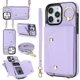 thumbnail image 2 of Funda de teléfono de cuero con tarjetero y correa para la muñeca con cordón cruzado para iPhone 16 15 14 11 Pro Max XS XR 7 8 Plus 13 12 Mini, 2 of 5