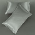 thumbnail image 3 of PiccoCasa Satin Sheet Set 4 Pcs Polyester Silky and Soft Sheets Ash Gray Queen, 3 of 7