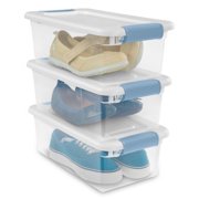 Sterilite Plastic 6 Quart Storage Box Container with Latching Lid, 48 Pack