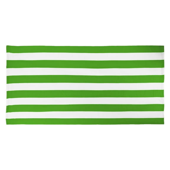 Premium Microfiber Cabana Stripe Beach Towel - 30" x 60" (Green) | ELEGANI Towels