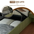 thumbnail image 4 of King Size Upholstered Platform Bed Frame with Lift up Storage, Velvet Headboard & Built-in Nightstands, No Box Spring Needed, Green, 4 of 11