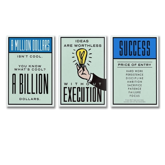 3 Panel Alec-Monopolys Success Execution A Billion Canvas Art Poster and Wall Art Picture Print Modern Family bedroom Decor Posters 16x24inch(40x60cm)