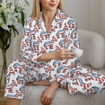 thumbnail image 6 of Fuzoiu Donkey Print Women's Long-Sleeved Pajama,Lounge Button Down Nightwear,Womens Notch Collar Pajama Set-Small, 6 of 7