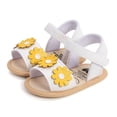 thumbnail image 3 of WMTBSRSW 0-6 Months Infant Girls Open Toe Shoes Comfortable First Walke𝐫 Shoes Summer Sandals with Flower Newborn Crib Dress Shoes, 3 of 5