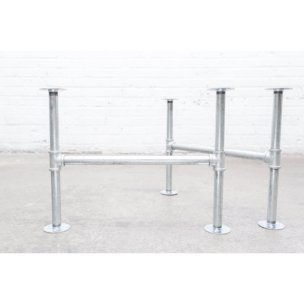 16" Industrial Pipe Table Legs (HStyle, Galvanized) 1" Diameter Pre