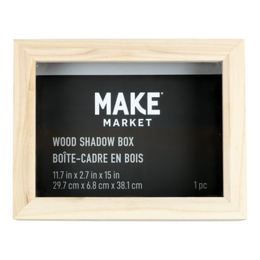 11” x 14” Unfinished Wooden Shadow Box by Make Market - Ready-To-Decorate Wood Box for Keepsakes - Mementos - and Memorabilia - 1 Pack