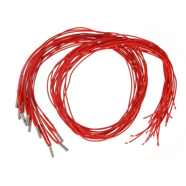 Tubo De Calefacción Eléctrica 12V/24V Varilla De Calefacción De Tubo De Calefacción De Un Solo Cabezal De Acero Inoxidable De Un Solo Cabezal Para Molde De Impresora 3D Placa Caliente 10 Uds Vogacara TO002766-00