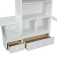 thumbnail image 3 of Noble House Modern Full Size Loft Bed with Desk, Storage Shelves and Built-in Ladder, Pine Wood Frame with Guardrails, White, 3 of 19