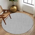 thumbnail image 3 of Grey Burlap Texture Large Area Rugs for Bedroom Living Room, Soft Non Slip Carpet Bedside Rug, Farmhouse Vintage Gray Round Floor Cover Kitchen Accent Rug 6' for Dining Room/Office, 3 of 9