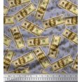 thumbnail image 1 of Soimoi Cotton Poplin Fabric Dollar Currency Note & Leaves Printed Fabric 1 Yard 56 Inch Wide, 1 of 3