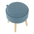 thumbnail image 3 of Lumisource Tray Contemporary Natural Wood And Blue Fabric Stool OT-TRAY NABU, 3 of 7