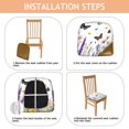 thumbnail image 4 of Butterfly and Flower Seat Covers for Dining Room Chairs Set Of 6,Stretch Printed Washable Chair Seat Cover with Elastic Ties and Button,Removable Waterproof Couch Cushion Covers, 4 of 6