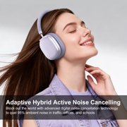 Srhythm NiceComfort 95 Adaptive Noise Cancelling Headphone Wireless, Blutooth Noise Canceling Headphone with Spatial Audio,Transparency,ENC,HD Sound,Low Latency,Romantic Purple