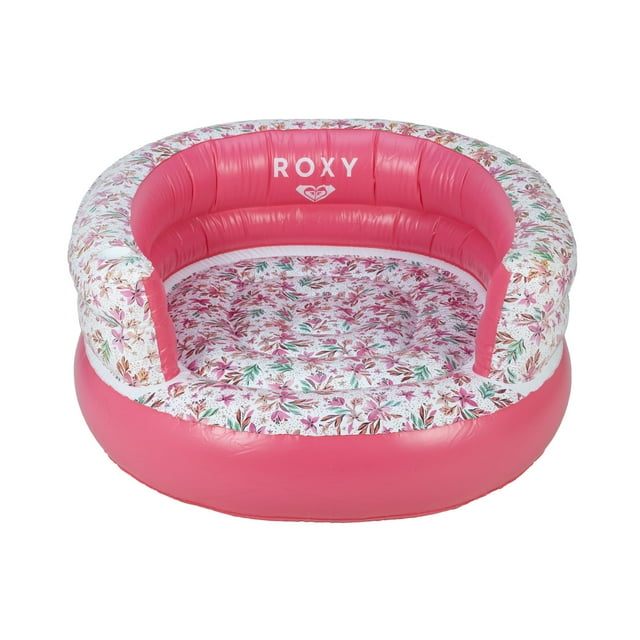 Silla Flotante Inflable para Piscina ROXY Blanca con Motivo Floral y Respaldo