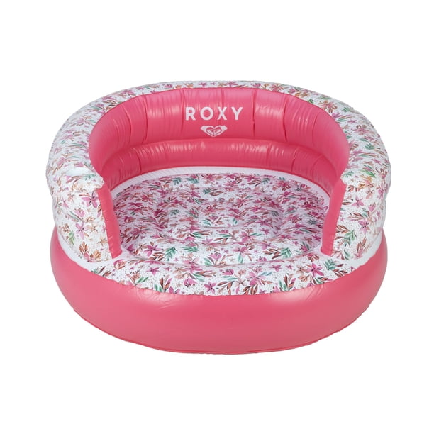 Silla Flotante Inflable para Piscina ROXY Blanca con Motivo Floral y Respaldo