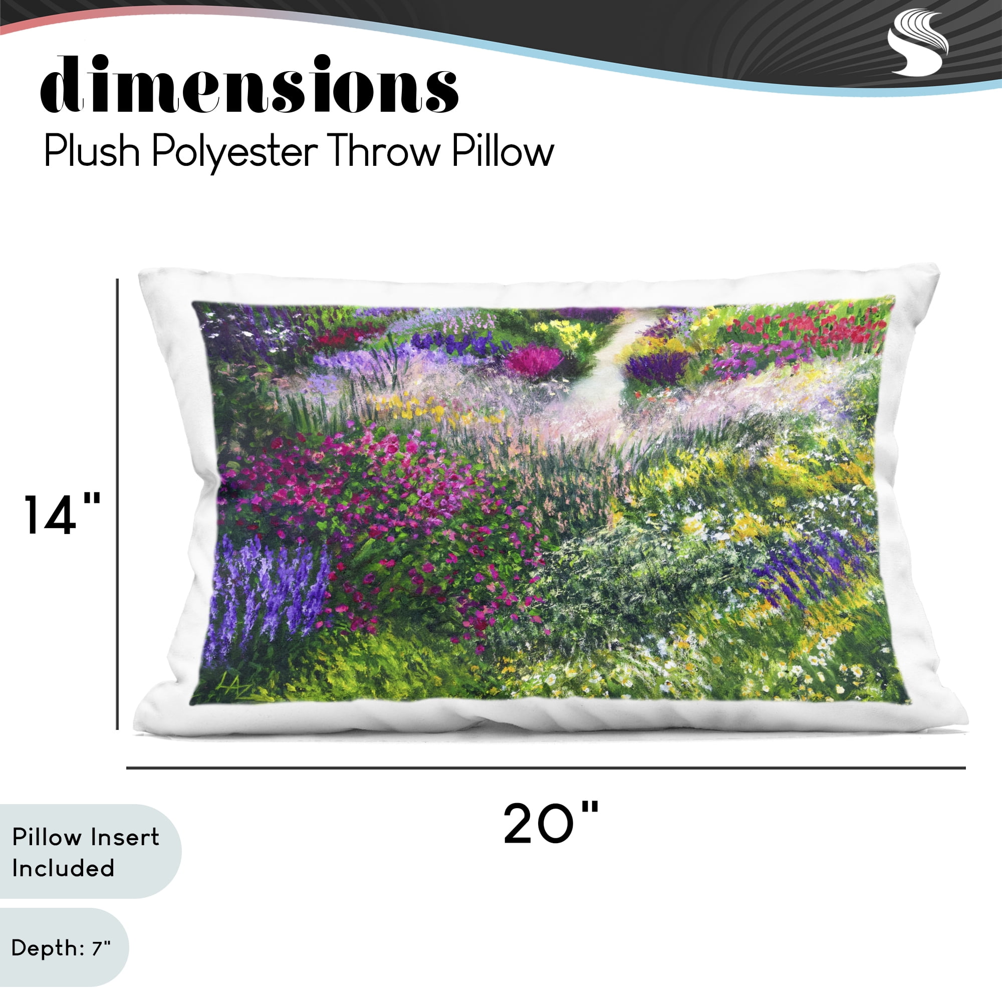 Stupell Industries Breath Of Spring Meadow Decorative Printed Throw Pillow, design by Lee Ann Zirbes, 14 x 7 x 20