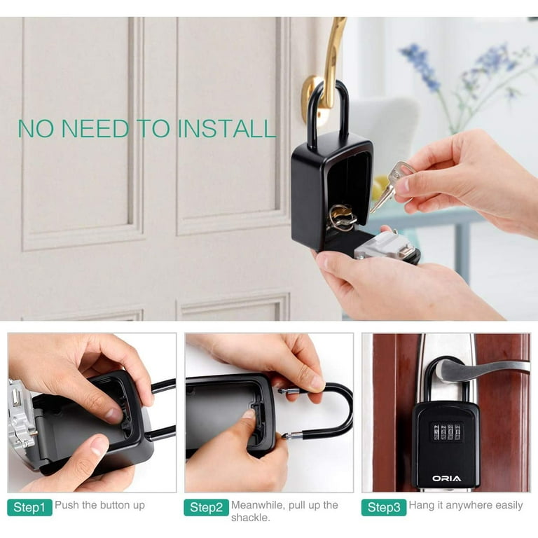 Wall Mounted Key Lock Box, 4-Digit Combination, 5 Keys Wall Mounted Key Lock Box, 4-Digit Combination, 5 Keys