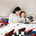 thumbnail image 5 of Manfei Kids Children Racing Car Bedding Comforter Set 2pcs,Geometric Plaid Twin Comforter Sets Microfiber,Extreme Sport Breathable Bedding Set,Super Cozy Room Decor,Reversible, 5 of 8