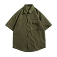 thumbnail image 2 of HUANBAI Vintage Cargo Short Sleeved Shirt Men Summer Outdoor Casual Everything, 2 of 4