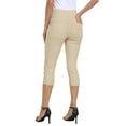 thumbnail image 4 of HDE Women's Pull On Capri 19" Inseam Cropped Pants with Pockets Khaki M, 4 of 6