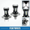 thumbnail image 3 of Unique Bargains H7 Fog Lights Bulbs  Bulb 3030 Chips Car LED Driving Running Lamp Aluminum White (Set of 2), 3 of 6