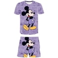 thumbnail image 2 of Trajes nuevos con estampado de Mickey para niños, chándales para niñas, 2 unids/set, ropa de verano para niños, camisetas de la serie Disney, pantalones cortos, traje Suit4T Gao Jinjia LED, 2 of 2