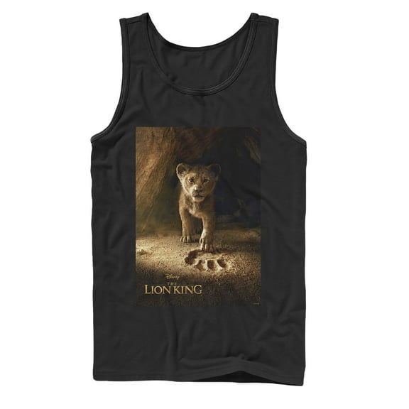 Men's Lion King Simba Paw Movie Poster Tank Top Black 2X Large