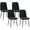 Black, variant on HOMCOM Dining Chairs Set of 4, Kitchen Chair with Metal Legs, Grey