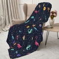 thumbnail image 3 of Fuzoiu Space Dinosaur Print Flannel Throw Blanket,Light Weight Warm Decorative,Throw Blanket Cover for Sofa, Couch, Bedroom,Travel-80"x60", 3 of 6