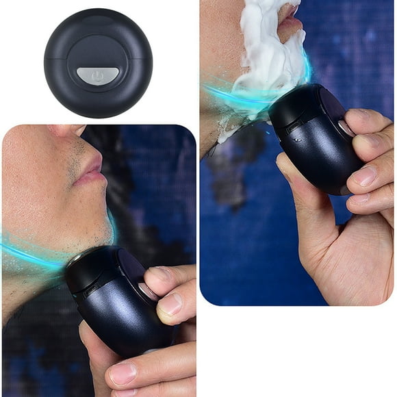 Deals 50% Off Clear Portable Water Proof Rechargeable Shaver For Men Travel Mini Shaver USB Beard Knife Blue